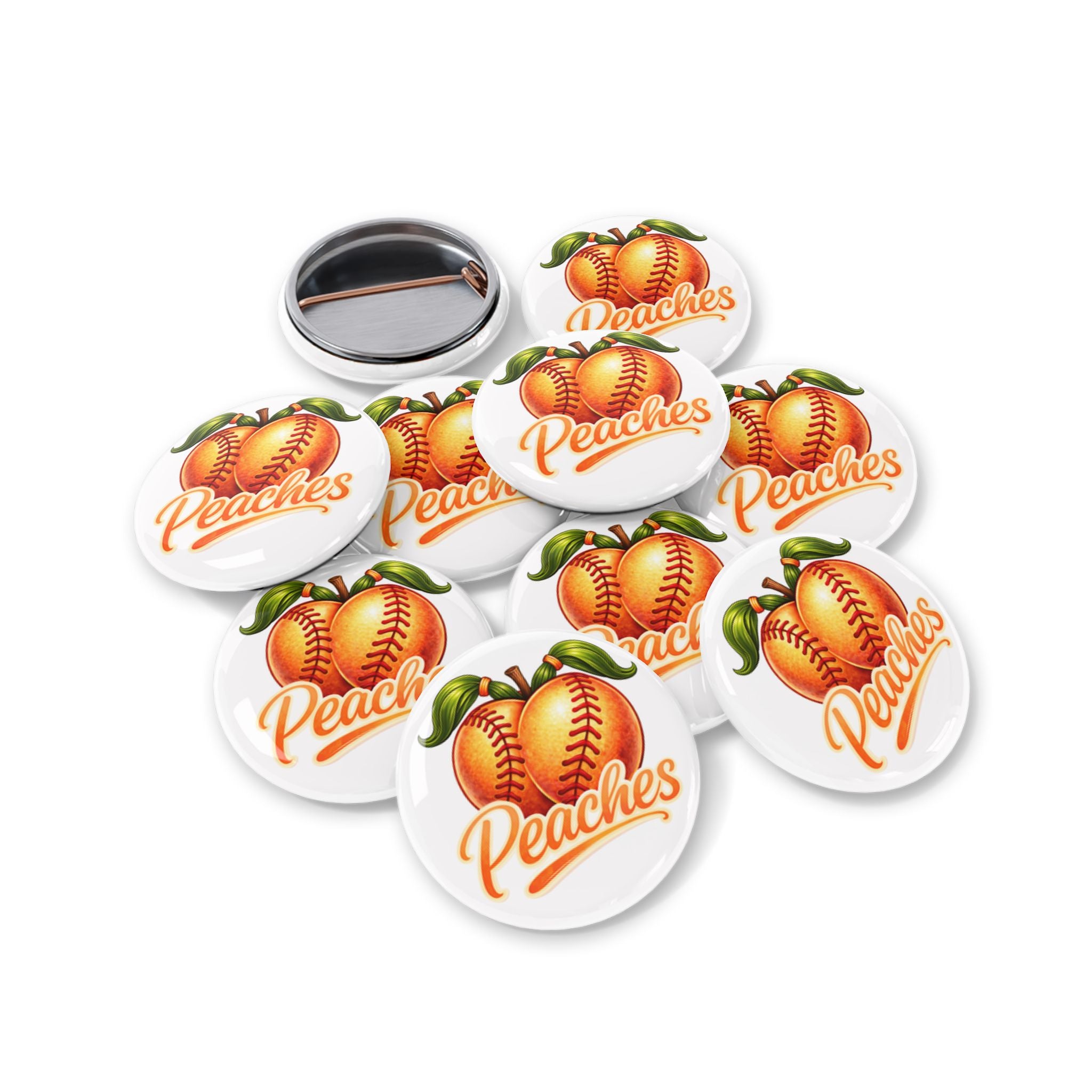 Pigtail, Peaches Softball Team - Pin - Custom Order