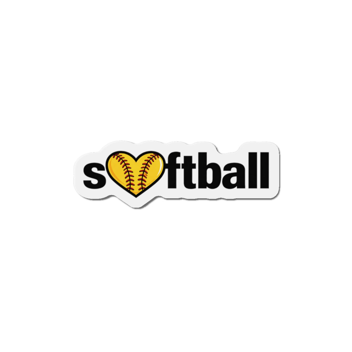 Softball Heart Magnet