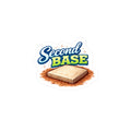 Sticker of a baseball base with 'Second Base' text on a white background