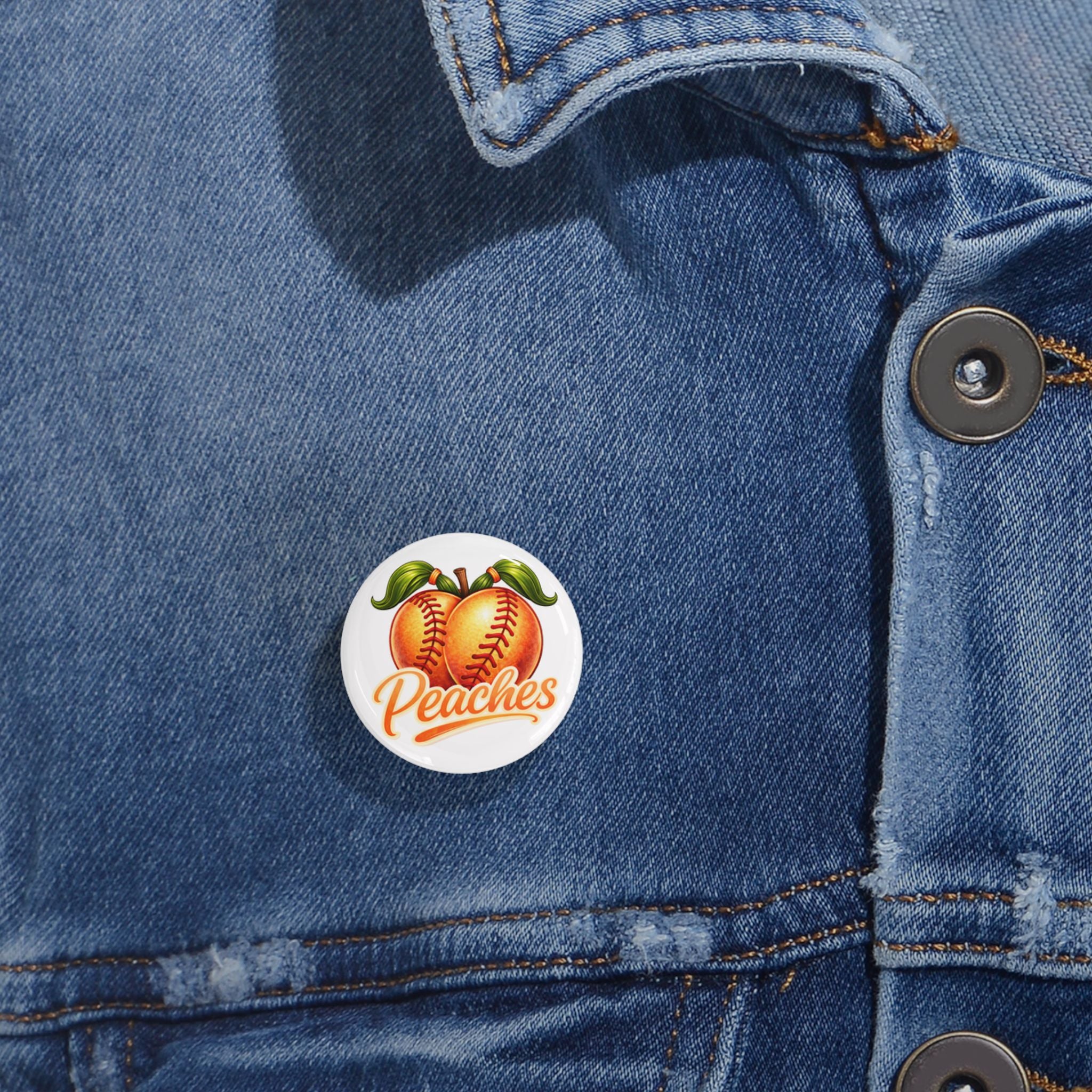 Pigtail, Peaches Softball Team - Pin - Custom Order