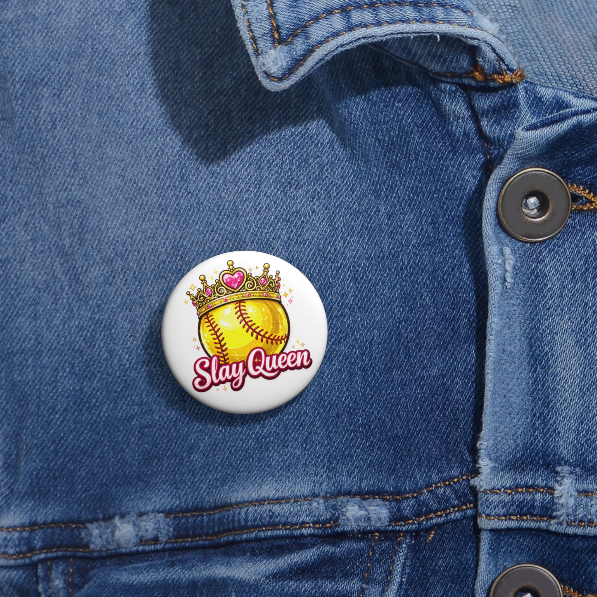 Slay Queen Softball Pin