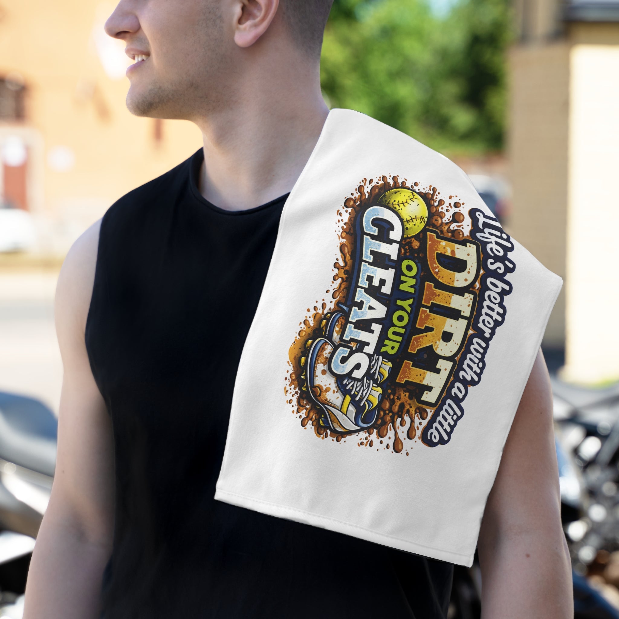 Softball Rally Towel – "Life's Better with a Little Dirt on Your Cleats"