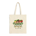 Tote bag with cartoon cheerleaders design on a white background