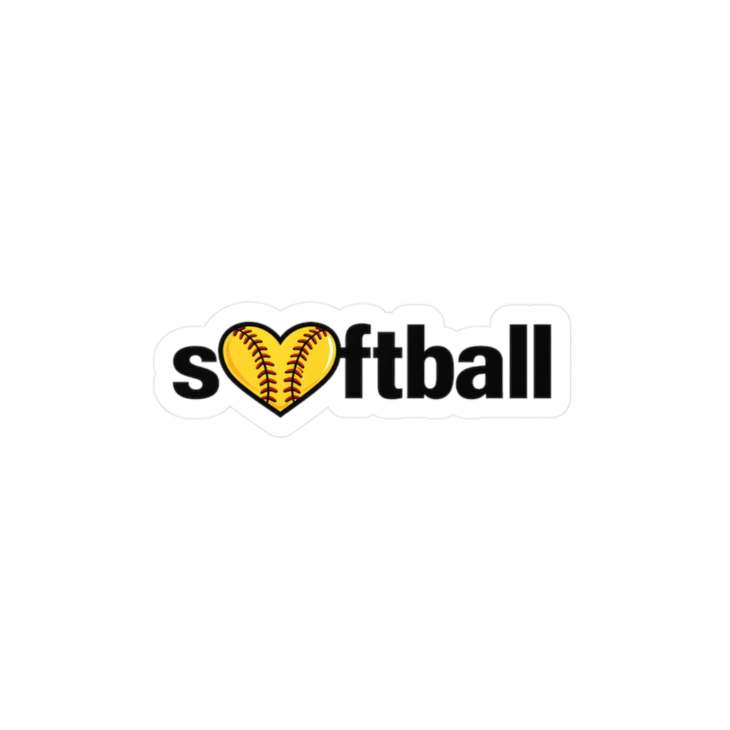 Softball Heart-Vinyl Sticker